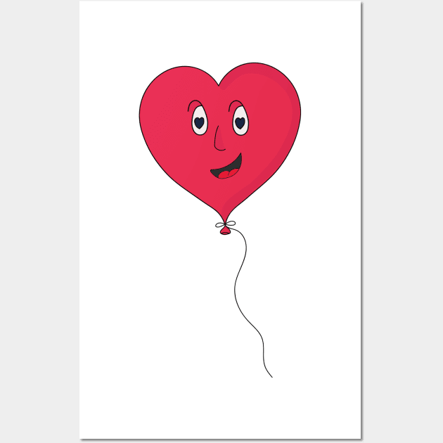 Smiling Heart Balloon Wall Art by DiegoCarvalho